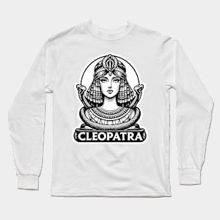 Cleopatra's Grace: Egyptian Queen's Elegance Long Sleeve T-Shirt